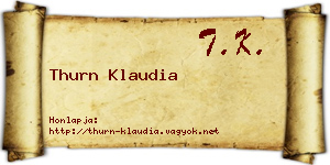 Thurn Klaudia névjegykártya